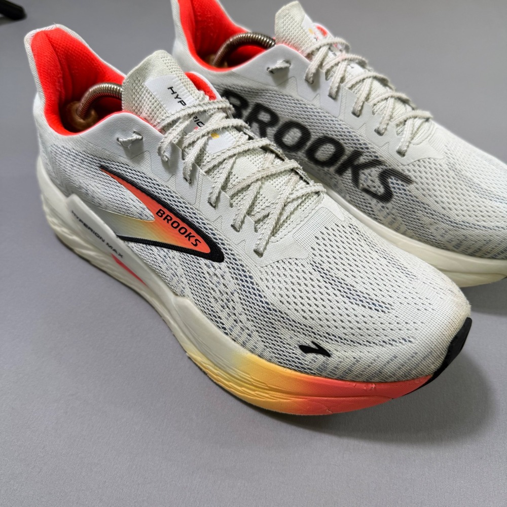 Brooks Hyperion Max 2 Running Shoes Mens 12 White Coral Yellow 1104341D443 DNA - Picture 2 of 13